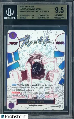 2025 One Piece OP11-080 Alternate Art Gear Two BGS 9.5 GEM MINT - Image 1