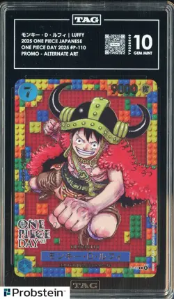 2025 One Piece Japanese One Piece Day Promo Alternate Art Monkey D. Luffy TAG 10 - Image 1