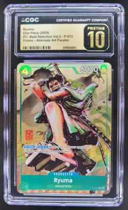 2025 ONE PIECE CCG RYUMA ALTERNATE ART PROMO P-072 CGC 10 PRISTINE TL3 - Image 1