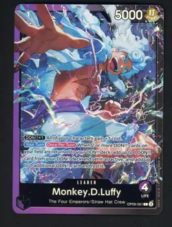 One Piece Card Monkey D. Luffy L [OP09-061] HOLO LEADER CARD - Image 1
