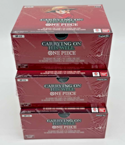 Lot of (3) One Piece OP-13 Carrying On His Will Booster Box Factory Sealed - Image 2