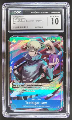 2025 ONE PIECE CCG TRAFALGAR LAW RARE OP07-047 CGC 10 TL3 - Image 1