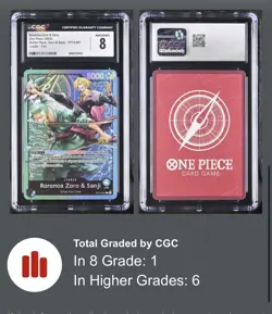 One Piece Zoro and Sanji Foil Leader ST12-1 Roronoa Zoro & Sanji CGC 8 POP 2 - Image 3
