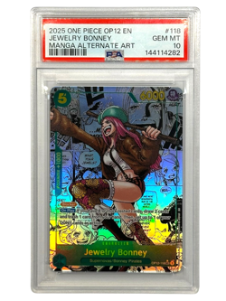 2025 One Piece OP12 Jewelry Bonney Manga Alternate Art #118 PSA 10 - Image 1