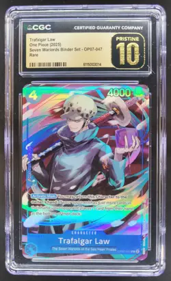2025 ONE PIECE CCG TRAFALGAR LAW RARE OP07-047 CGC 10 PRISTINE TL3 - Image 1