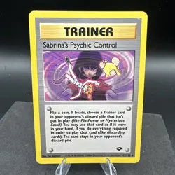 Sabrina's Psychic Control 121/132 Gym Challenge, Vintage Pokemon Card - LP - Image 1
