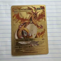 Charizard DX HP500 Gold Metal Pokemon Card-Collectible Gift Display！NICE! - Image 1
