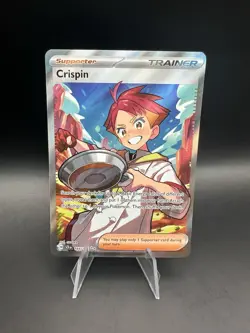 Pokemon Trainer Crispin TCG Full Art Holo Ultra Rare Card 164/142 NM Condition - Image 1