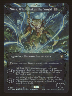 MTG Magic The Gathering Anime Nissa Who Shakes the World Borderless Raised Foil - Image 1