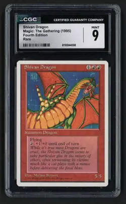 ***CGC 9 Shivan Dragon*** MTG 4th Edition Magic Kid Icarus - Image 1
