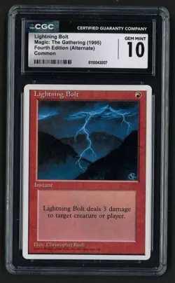***CGC 10 Lightning Bolt*** MTG Alternate 4th Edition Magic Kid Icarus - Image 1