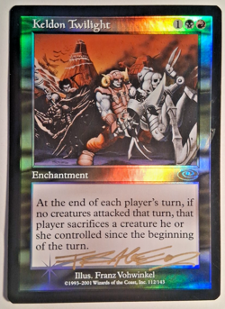 MTG Crepuscule Kelde Keldon Twilight 4th Ed French SIGNED Anson Maddocks Auto - Image 1