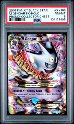 2016 POKEMON XY BLACK STAR PROMO COLLECTOR CHEST #XY166 M GENGAR EX PSA 8 - Image 1