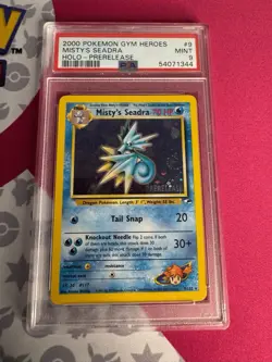 2000 MISTY'S SEADRA POKEMON GYM HEROES HOLO-PRERELEASE #9 PSA 9 WOTC SWIRL - Image 3
