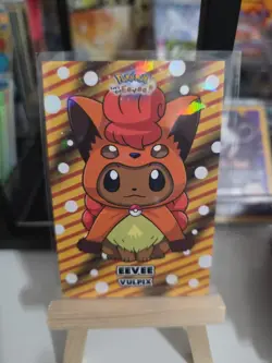 Eevee Vulpix Poncho Let’s Go Eevee Card Database Gold Cracked Holo Pokemon - Image 1