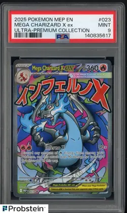 2025 POKEMON MEP EN ULTRA PREMIUM COLLECTION #023 MEGA CHARIZARD X EX PSA 9 - Image 1