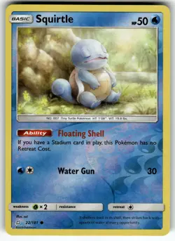 Squirtle (22) 22/181 SM - Team Up LP Pokemon Card TCG - Image 1