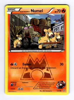 Team Magma's Numel Double Crisis #1 (2015) Common NM Pokemon - Image 1