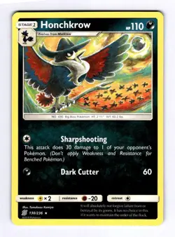 Honchkrow SM - Unified Minds #130 (2019) Rare NM Pokemon - Image 1