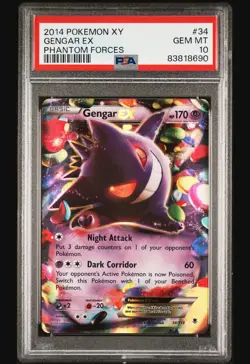 Pokemon 2014 XY - Phantom Forces Gengar EX 34/119 Ultra Rare Holo PSA 10 - Image 1