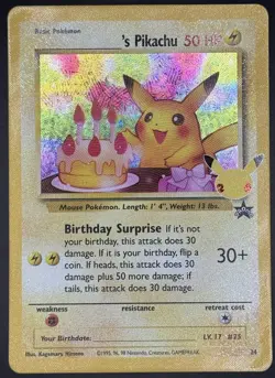 Pokemon TCG Birthday Pikachu Holo Celebrations Classic Collection 24 LP - Image 1