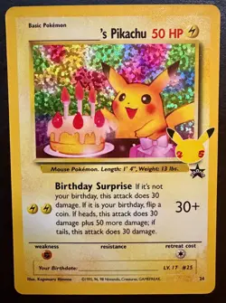 ____'s Birthday Pikachu 24 Celebrations: Classic Collection Pokemon Near Mint NM - Image 1