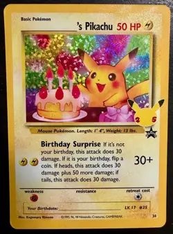 ____'s Birthday Pikachu 24 Celebrations: Classic Collection Pokemon Near Mint NM - Image 1