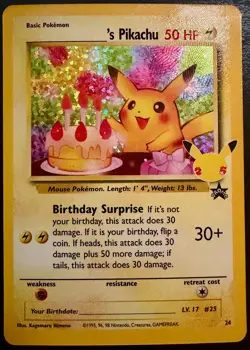____'s Birthday Pikachu 24 Celebrations: Classic Collection Pokemon Near Mint NM - Image 1