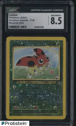 2001 Pokemon Southern Islands #7/18 Ledyba Reverse Holo CGC 8.5 NM-MT+ - Image 1
