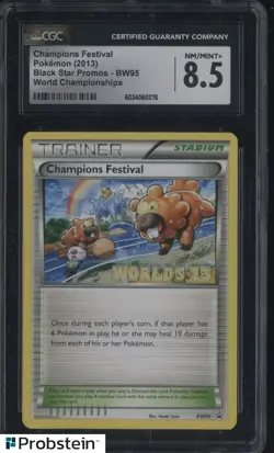 2013 Pokemon Black Star Promo World Championship BW95 Champions Festival CGC 8.5 - Image 1