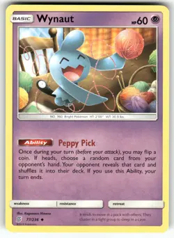 Wynaut SM - Unified Minds Uncommon Pokemon Near Mint or Better - Image 1