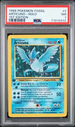 1999 Pokemon Fossil Articuno 1st Edition PSA 7 #2 - Image 1