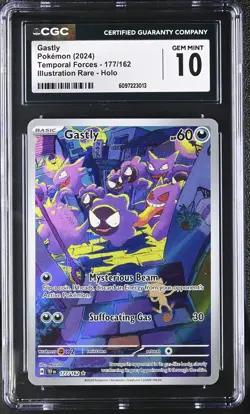 Pokemon Gastly 177/162 Illustration Rare Temporal Forces - CGC 10 - Image 1