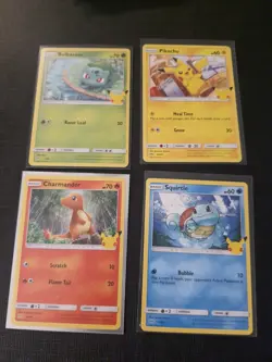 Kanto Pikachu Charmander Bulbasaur Squirtle Pokemon 25th Anniversary McDonalds - Image 1
