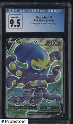 2020 Pokemon Champion's Path #072 Grapploct V CGC 9.5 GEM MINT - Image 1