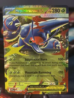 2025 POKEMON PFL EN-PHANTASMAL FLAMES 004 MEGA HERACROSS EX NM/M - Image 1