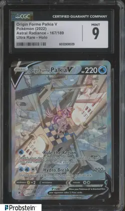 2022 Pokemon Astral Radiance Ultra Rare #167 Origin Frome Palkia V CGC 9 MINT - Image 1