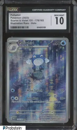 2023 Pokemon Scarlet & Violet Illustration Rare #176 Poliwhirl CGC 10 GEM MINT - Image 1