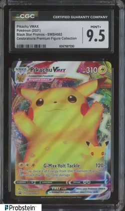 2021 Pokemon BSP Celebrations Premium Figure Collection Pikachu VMAX CGC 9.5 - Image 1