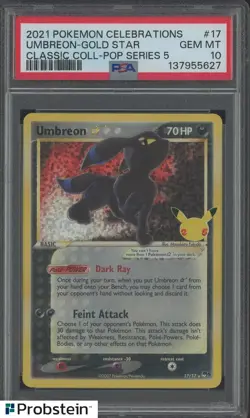 2021 Pokemon Celebrations Classic Pop Series 5 #17 Umbreon Gold Star PSA 10 - Image 1
