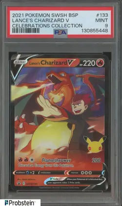 2021 Pokemon SWSH BSP Celebrations Collection #133 Lance's Charizard V PSA 9 - Image 1