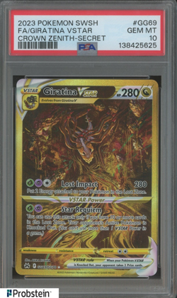 22023 Pokemon SWSH Crown Zenith Secret #GG69 FA Giratina VSTAR PSA 10 - Image 1