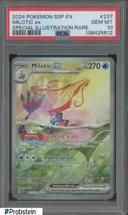 2024 Pokemon SSP EN Surging Sparks Illustration Rare #237 Milotic Ex PSA 10 - Image 1