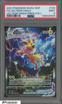 2021 Pokemon SWSH BSP Alternate Art UR #SWSH184 Jolteon VMAX PSA 9 - Image 1