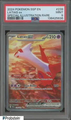 2024 Pokemon SSP EN Special Illustration Rare #239 Latias ex PSA 9 MINT - Image 1