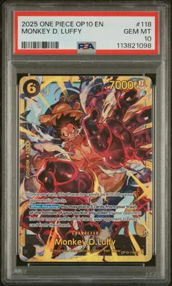 2025 ONE PIECE OP10-ROYAL BLOOD #118 MONKEY D. LUFFY PSA 10 - Image 1