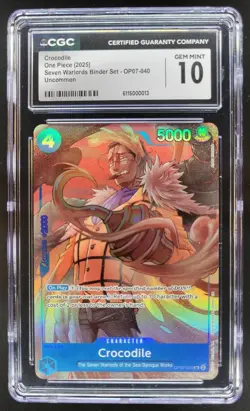 2025 ONE PIECE CCG CROCODILE SEVEN WARLORDS OP07-040 CGC 10 TL3 - Image 1