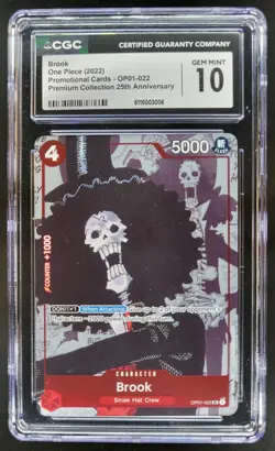 2022 ONE PIECE CCG BROOK 25TH ANNIVERSARY OP01-022 CGC 10 TL3 - Image 1