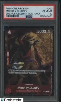 2024 One Piece EN CS Celebration Pack #007 Monkey D. Luffy PSA 10 GEM MINT - Image 1