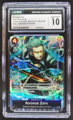 2025 ONE PIECE CCG RORONOA ZORO RARE ALTERNATE ART OP10-095 CGC 10 TL3 - Image 1
